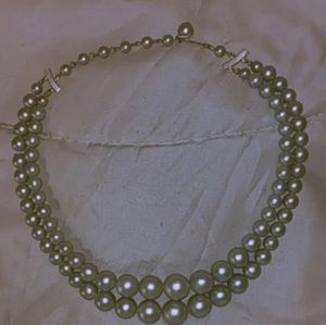 Gray/light blue pearl necklace ( old..)